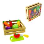 Kit legumes, fruta e verduras para corte 9 peças bq-017 etitoys