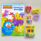 Kit Lembrancinha aniversario infantil Colorir pintar Giz e Massinha Galinha Pintadinha