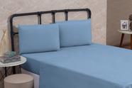 Kit Lençol Cama Casal 4 peças Liso com Elástico e Fronha Cama Box