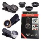 Kit Lente 3 Em 1 Macro Wide Fish Eye Olho De Peixe Universal - Clip Lens Universal