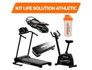 Kit life solution Athletic Esteira + Bicicleta + Corda + Step + Coqueteleira