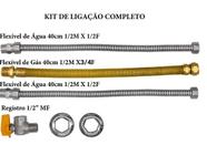 KIT Ligação Flexíveis Para Aquecedores Com Água 1/2" Gás 3/4" De 40cm