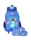 Kit Lilo Stitch Mochila,Lancheira E Estojos - Azul