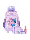 Kit Lilo Stitch Mochila+Lancheira+Estojo+Garrafa 741 - Lilás