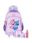 Kit Lilo Stitch Mochila+Lancheira+Estojo+Garrafa 741 - Lilás - Luxcel