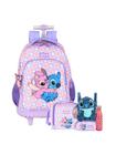 Kit Lilo Stitch Mochila Lancheira Estojo Garrafa P 741 Lilás - Luxcel