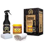 Kit Limpa Couro Jr + Hidratante De Couro JR 170g para Bancos automotivos Jaquetas Botas Bolsas Sofás Cadeiras Gammer