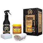 Kit Limpa Couro Jr + Hidratante De Couro JR 170g para Bancos automotivos Jaquetas Botas Bolsas Sofás Cadeiras Gammer