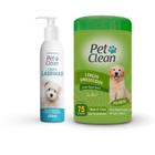 Kit Limpa lagrima para caes gatos Lenço umedecido higiene limpeza pet a seco pratico Pet Clean