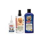 Kit Limpa Patas Limpa Orelhas Shampoo Antipulgas Sanol Dog