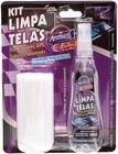 Kit Limpa Telas 100ML com Pano Microfibra Gps Televisao Monitor Limpeza Celular