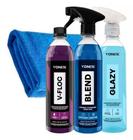 Kit limpa vidros glazy + blend spray + shampoo v-floc vonixx