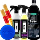 Kit Limpador de Borracha Delet 500ml Spray Descontaminante Ferroso Izer 500ml Pneu Pretinho Darker 1,5l Vonixx