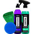 Kit Limpeza Automotiva Limpeza de Painel e Plasticos Revitalizador Renovador Restaurax Intense Pano Aplicador Vonixx