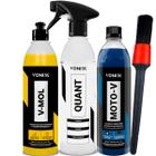 Kit Limpeza De Motor Shampoo Moto-v Quant Diluidor V-Mol Vonixx Lava Autos