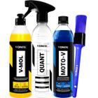 Kit Limpeza De Motor Shampoo Moto-v Quant Diluidor V-Mol Vonixx Lava Autos