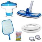 Kit Limpeza de Piscina Mangueira 6m + Aspirador + Peneira + Flutuador + Cloro