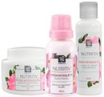 Kit limpeza facial rosa mosqueta nutritiv (mascara, loção de limpeza, oleo facial) natuflores