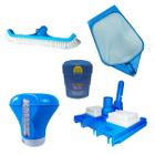 Kit Limpeza P/ Piscina Aspirador 8 Rodas Escova Peneira