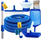 Kit Limpeza Para Piscinas Vinil Fibra Alvenaria Mangueira 5m