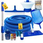 Kit Limpeza Piscina Completo Aspirador Esferas Mangueira 5m