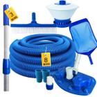 Kit Limpeza Piscina Completo Mangueira 8m Aspirador Esferas