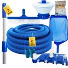 Kit Limpeza Piscinas Vinil Fibra Alvenaria Cabo Mangueira 5m