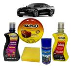 Kit Limpeza Shampoo Cera Limpa Pneu Silicone - Limpeza Automotiva