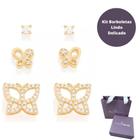 Kit Lindo E Delicado Rommanel Borboletas Banhado A Ouro 18k