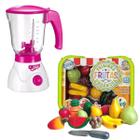 Kit Liquidificador Brinquedo 6668 Dm Toys Com Feira Frutas