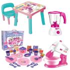 Kit Liquidificador Brinquedo Batedeira Mesa Didática Jantar