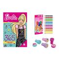 KIT Livro 365 Atividades Barbie Lápis de Cor Carimbos 17pcs