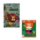 Kit Livro Bloco de Colorir Animais e Lápis de Cor 4449 - TodoLivro - Tendtudo