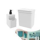 Kit Lixeira 2,5L Dispenser Porta Detergente Líquido Esponja Single Organizador Pia Cozinha - Coza