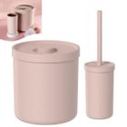 Kit Lixeira 6 Litros Porta Escova Sanitária Banheiro - Rosa