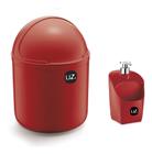 Kit Lixeira De Pia 4 Litros + Dispenser Detergente Cozinha