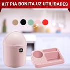 Kit Lixeira e Organizador De Pia Porta Detergente Sabão e Esponja UZ - Uz Utilidades