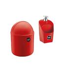Kit Lixeira Pia Cozinha Cesto Lixo 4 Litros + Dispenser Detergente vermelho