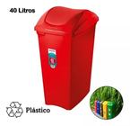 Kit Lixeiras Coleta Seletiva Superpro Basculantes 40L x 5 - Azul/Verm/Verde/Amar/Marrom - Superpro Bettanin