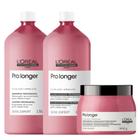 Kit loreal pro longer shampoo 1500ml condicionador 1500ml mascara 500gr