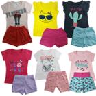kit lote 8 peças roupa infantil menina 4 conjuntos infantil feminino 1 ao 10 - Nacional