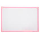 Kit lousa quadro branco uv mdf revestido rosa soft 040 x 030 cm - stalo + 3 marcadores + 1 apagador