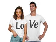 Kit Love Com 2 Camisas Camisetas Dia Dos Namorados Casal Branca