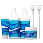 Kit Lowell Extrato de Mirtilo Shampoo 1 Litro + Condicionador 1 Litro + Máscara 450g + Leave-in 180ml + Válvulas Pump