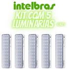 Kit Luminária De Emergência Intelbras Com 5 Unidades Luz de LED Lea 31