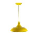 Kit Luminária Pendente Prato Retrô 32Cm Amarelo 5 Unidades