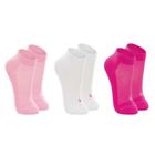 Kit Lupo Kids 3 Pares Meia Infantil Cano Curto 30 ao 35 Rosa