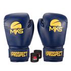 Kit Luva Boxe Muay Thai Prospect Azul/Amarelo 10oz + Bandagem MKS Combat