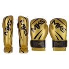 Kit Luva Boxe New Champion Dourado/Preto 10oz + Caneleira Champions Dourada/Preto G MKS Combat