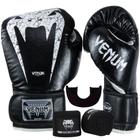 Kit Luva De Boxe Giant Brasil Preta + Bandagem 4M + Protetor Bucal - Venum